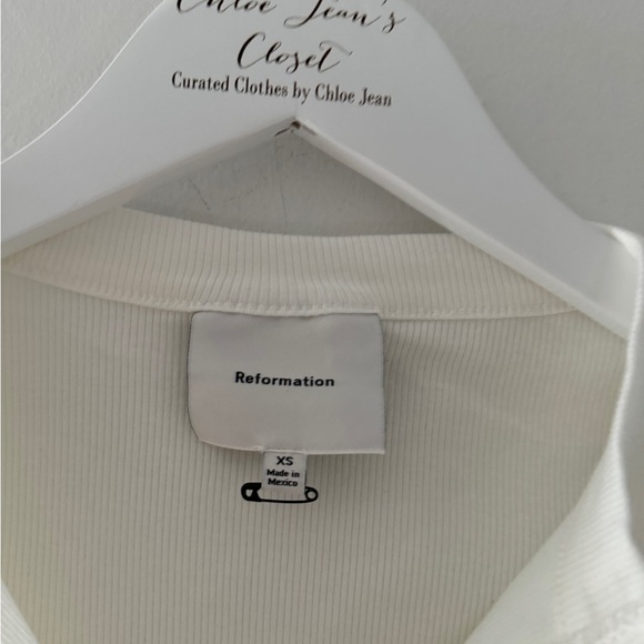 REFORMATION Raelynn White Knit Top - Picture 6 of 8